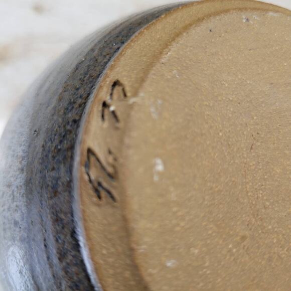 Vintage Studio Pottery Pitcher, Retro Hand Thrown, Grays and White - Picture 7 of 7